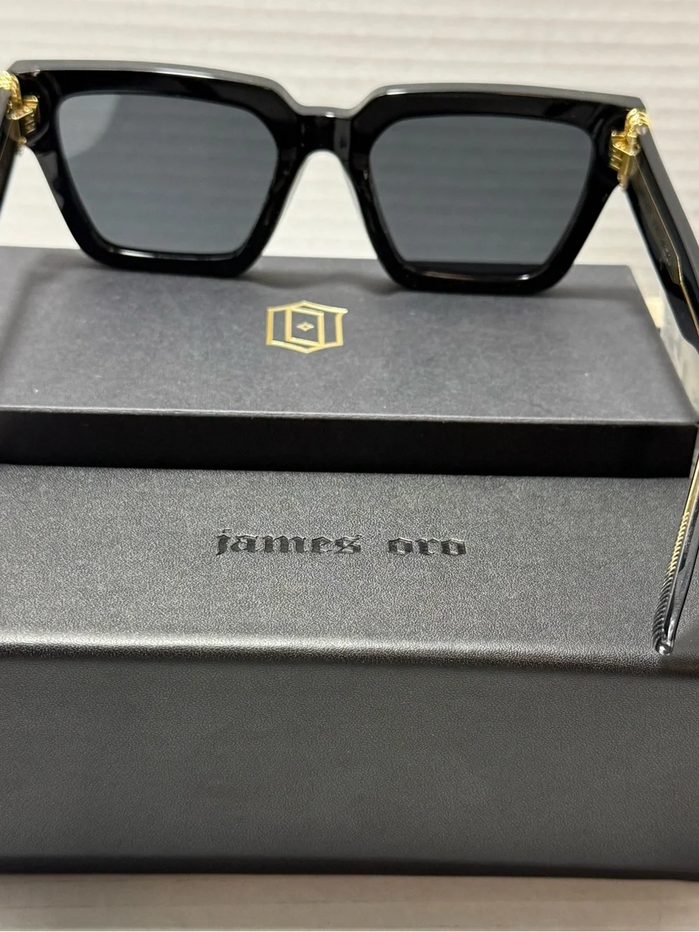 New James pro “hunnids” gloss black black lens sunglasses